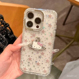 Ốp Điện Thoại Thích Hợp Cho iPhone Star Point Diamond Planet kt Cat Thích Hợp Cho iPhone16PromaxiPhone Ốp Điện Thoại 15 / 14 / 13 Nữ 12 / 11 Vỏ Bảo Vệ 5VMT