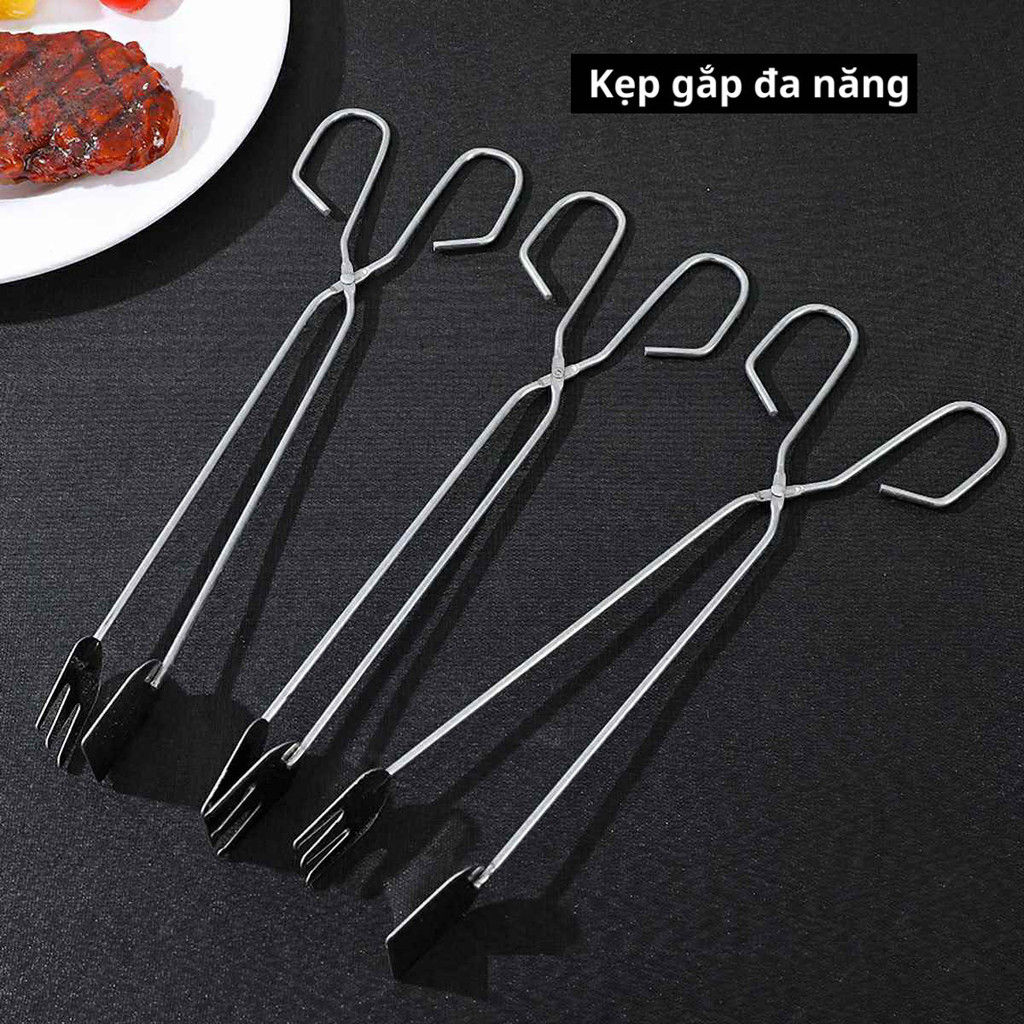 M7 Kẹp Gắp Rác Dã Ngoại Chất Liệu Thép Không Gỉ Tiện Lợi, Kẹp Gắp Than Nướng BBQ Cắm Trại, Camping