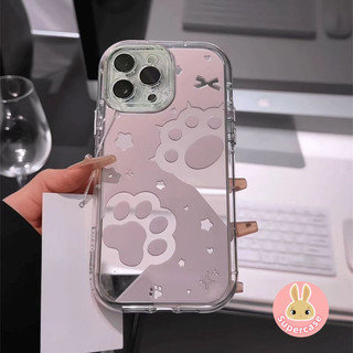 Ốp Điện Thoại Gương Rỗng Móng Vuốt Mèo Dễ Thương Cho Vivo X300 X200 Pro Mini X200S X100 X100S X90 X90S X80 X70 X60 X50 Pro X30 X27 X23 Y50 Y50T Y30i 5G 4G Vỏ Mềm Chống Sốc Trong Suốt