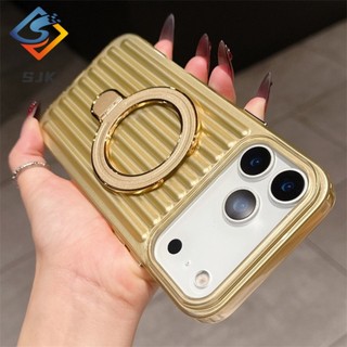 [Pha lê sáng bóng] Ốp điện thoại giá đỡ gấp vô hình cho IPhone 17 Pro Max 17 Air 11 12 13 14 15 16 Pro Max Plus Vỏ chống sốc từ tính Acrylic cứng