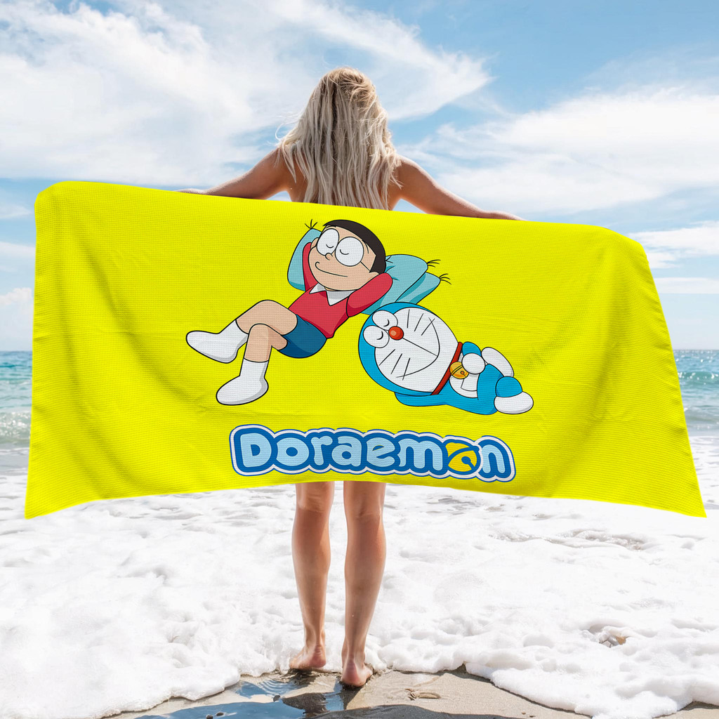 Khăn tắm Doremon dễ thương, Khăn tắm bể bơi đi biển, Quà tặng kỷ niệm sinh nhật