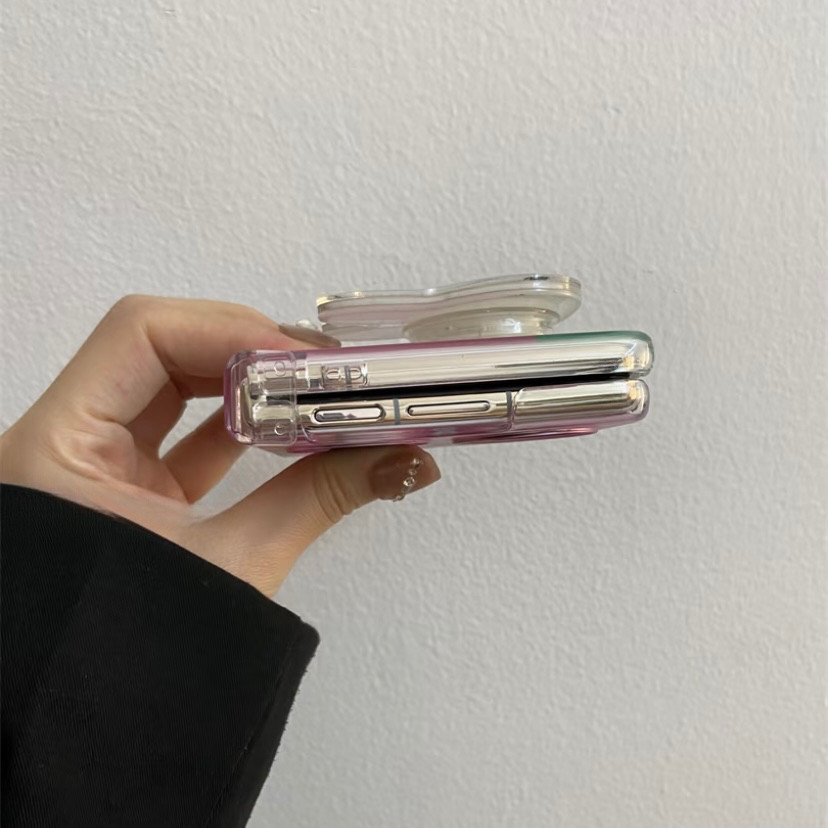 Hoạt Hình Thỏ Dễ Thương Lắc Lắc Vui Vẻ Giá Đỡ Thích Hợp Cho Samsung Galaxy ZFlip7 ZFlip6 Vỏ Điện Thoại Dây Gấp Vỏ Cho ZFlip 7FE 6 5 4 5G N3Flip MixFlip Bìa Bảo Vệ Cứng