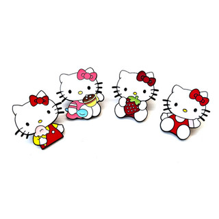 4 Cái / bộ Dễ Thương Loại Q Hello Kitty Pin Sanrio Men Trâm Cho Túi Quần Áo Kawaii Mèo Kitty Cho Người Hâm Mộ