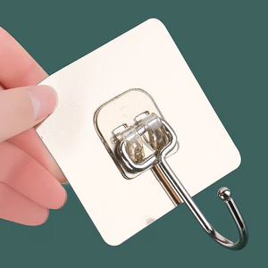 10PCS Móc treo tường lớn dính siêu chắc cho phòng tắm nhà bếp, móc trong suốt có móc nặng và không dấu vết