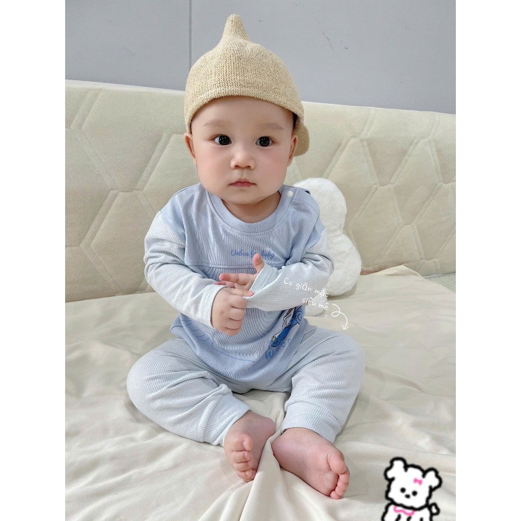 Bộ quần áo dài tay bé trai bé gái Unbee chất nỉ modal mềm mịn - Bộ thể thao Hàn Quốc cho bé