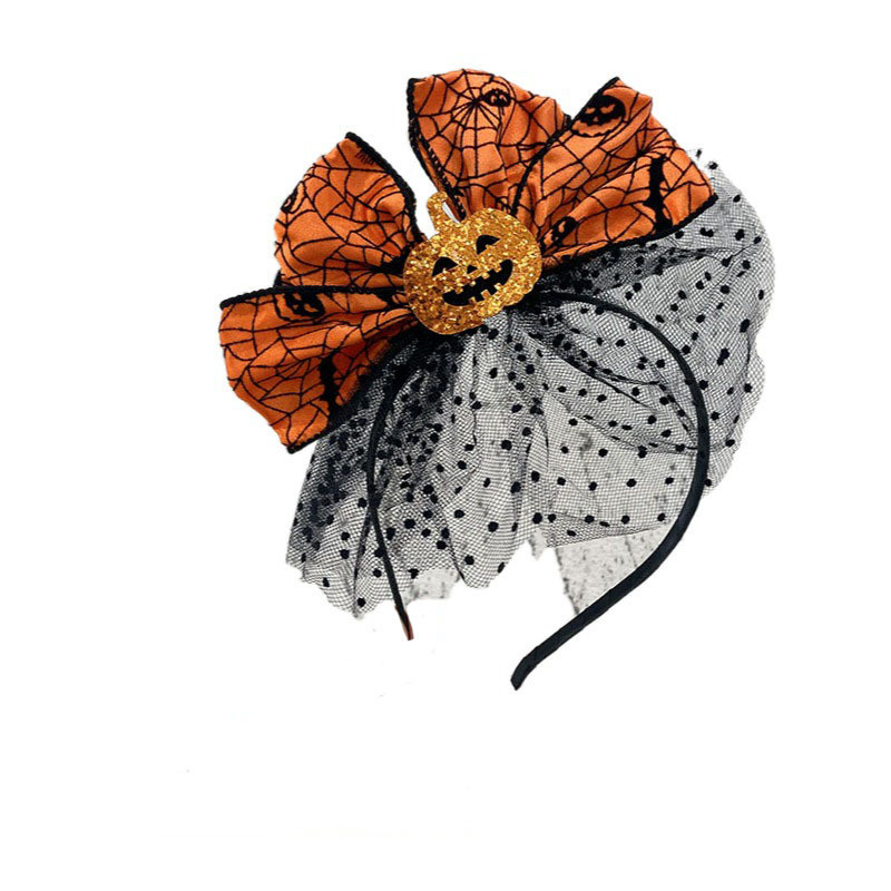 Halloween Trẻ Em Đầu Cam Nơ Kẹp Tóc Ngộ nghĩnh Phù Thủy Phụ Kiện Tóc Hoạt Hình Trẻ Em Băng Đô Bán Buôn 25.9.25