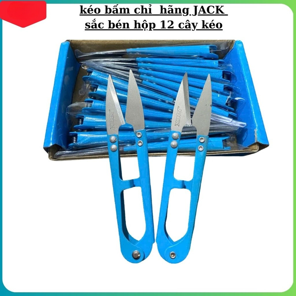 Hộp 12 Cây Kéo Bấm Chỉ May Hãng JACK - Kéo Bấm Tiện Dụng, Sắc Bén, Giá Tốt