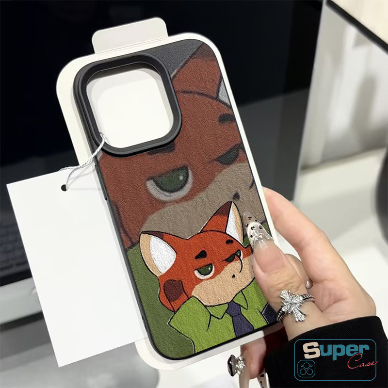 Ốp Lưng Tương Thích Cho IPhone 16 15 11 13 14 12 Pro Max X XS Max XR 14 12 Pro Max 16 15 14 Plus Cặp Đôi Hoạt Hình Thời Trang Dễ Thương Thỏ Cáo Họa Tiết Da Cảm Thấy Da