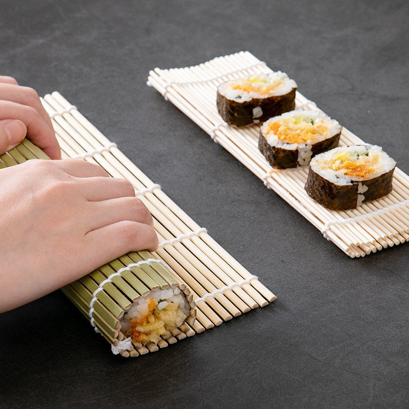 【COD】Mành tre cuộn sushi chuyên nghiệp 21cm, bề mặt nhẵn mịn không làm rách rong biển, phù hợp cho nhà hàng và gia đình