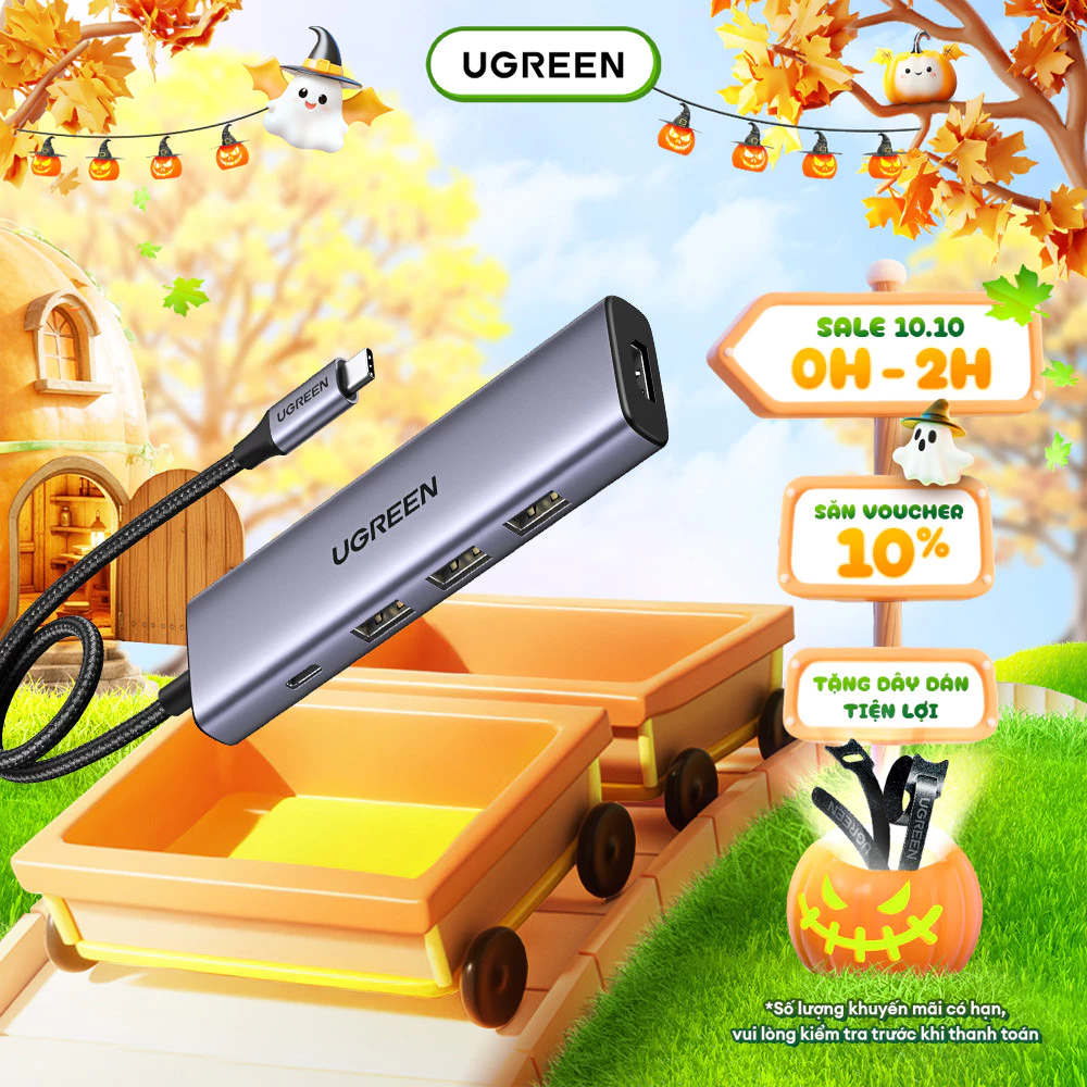 Hình ảnh Hub Type C Ugreen 5-in-1 vỏ nhôm