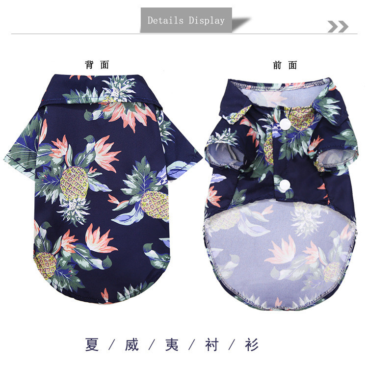 【Ready Stock】 Spring and Summer Thin Clothing Small Medium Dog Cat Pineapple Dog Shirt Pet Dog Cat Golden Retriever Clothing Supplies z3tN
