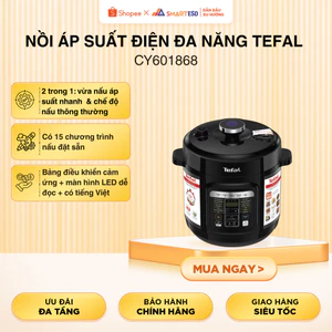 Nồi áp suất điện đa năng 6L Tefal CY601868, 15 chương trình - Bảo hành 24 tháng [HỎA TỐC HCM]