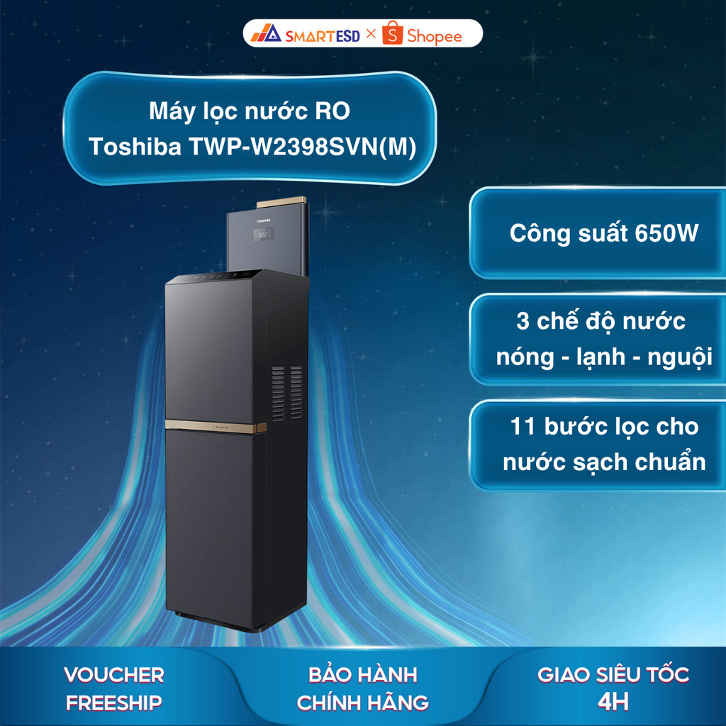 [Shopee Lắp đặt 0Đ HCM/HN] Máy lọc nước RO nóng nguội lạnh Toshiba TWP-W2398SVN(M) 10 lõi - Bảo hành chính hãng 24 tháng