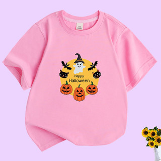 Halloween Nhện Bí Ngô Hoạt Hình In Hình Áo Thun Trẻ Em Ngộ nghĩnh Ma Tay Ngắn Cho Bé Trai Và Bé Gái