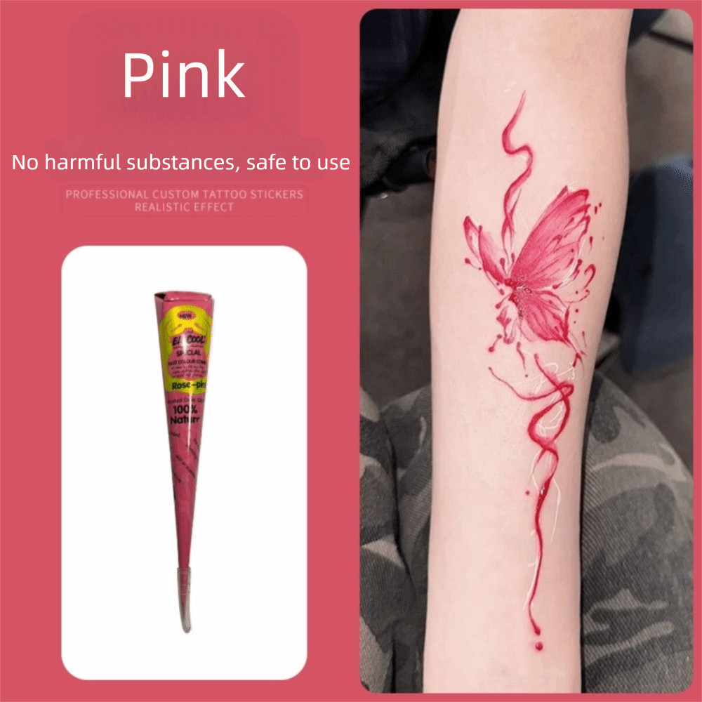 JUIC Henna Tattoo Cream, Dễ sử dụng Bán vĩnh viễn Henna Paste Cone, Henna Cream Đen Nâu Tạm Thời Mehndi Body Art Ink Mehndi Design Mehndi