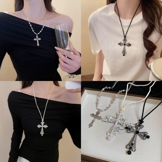 Vòng cổ mặt dây chuyền ngọc trai bằng da đính kim cương, dây chuyền xương đòn cổ điển thời trang châu Âu và Mỹ, dây chuyền cao cấp thích hợp dành cho nữ