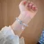 PNPIA- Mắt Mèo Opal Pha Lê Xanh Kho Báu Ngôi Sao Ánh Trăng Vòng Tay Nữ Trang Sức Dự Tiệc Phụ Kiện