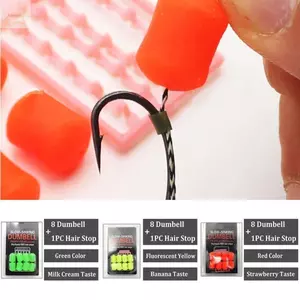 AWNGD Bộ 8 Mồi Câu Cá Chép 12mm Dạng Chìm Chậm Hình Quả Tạ, Hương Mực Trái Cây, PopUp Mồi Giả Câu Cá