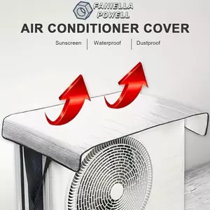 Bảo vệ điều hòa không khí FANIELLAPOWELL, Vỏ điều hòa không khí màu bạc lá nhôm, Dụng cụ làm sạch kem chống nắng ngoài trời