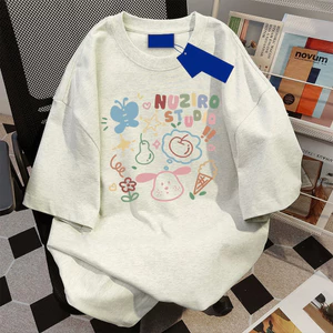 （Giao hàng 24h）Angela áo phông nữ xinh hàn quốc mùa hè cute salmo áo thun form rộng cotton 100%