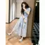 Bộ đồ hai mảnh ngắn tay in hình phù hợp với váy thường ngày giảm tuổi mùa hè dáng rộng S