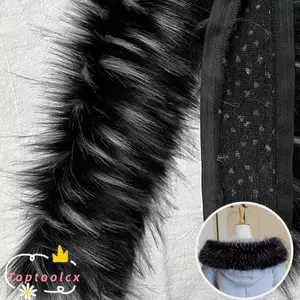 TOPTOOLCX Cổ Lông Lớn, 1M DIY Lông Tơ Viền, Phụ Kiện Quần Áo Giả Raccoon Mũ Vành Sang Trọng Dải