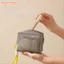 Túi đựng mỹ phẩm FAVORITEGOODS, Túi đựng chìa khóa son môi lưới dung tích lớn, màu xám vuông có tay cầm có dây kéo Ví đựng tiền xu