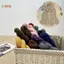 < Honeyba > Khăn choàng nữ gấp vải lanh Cotton phong cách Hàn Quốc mỏng màu trơn Đơn giản phù hợp với vai dài quấn Ne ấm hơn Khăn lụa đẹp