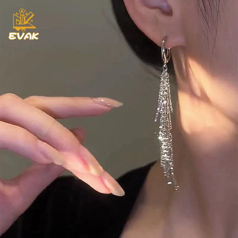 Alittlesetrtu Kim Loại Phóng Đại Bông Tai Thả Cho Nữ - Quà Tặng Trang Sức Tòn Ten Thời Trang VN