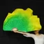 Quạt Khiêu Vũ Màu Gradient Xanh Vàng Người Lớn Trẻ Em Khiêu Vũ Hai Mặt Quạt Vuông Khiêu Vũ Xanh Vàng Quạt Khiêu Vũ
