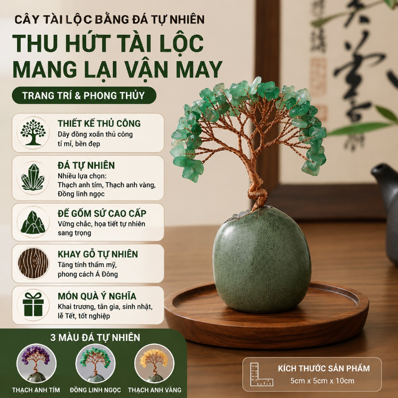 Cây Đá Năng Lượng,Hút Tài Lộc,Mang Lại Vận Khí Tốt,Đồ Trang Trí Bằng Pha Lê,Dùng Trang Trí Nhà Cửa Bàn Làm Việc