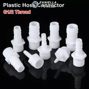 FANIELLAPOWELL 1 / 10 Đầu nối ống, Phụ kiện đường ống 4 / 6 / 8 / 10 / 12 / 14 / 16 / 18 / 20mm Khớp nối ống, Hệ thống tưới nhỏ giọt ID bền bỉ Nhựa 1 / 2 Inch cho Barb