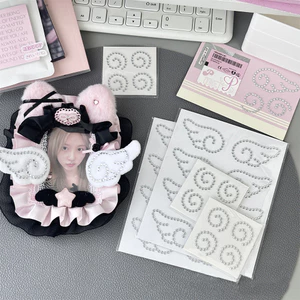 3D Tự Dính Cánh Thiên Thần Kim Cương Giả Dán Mặt & Cơ Thể Đá Quý Pha Lê Kim Cương Đề Can Trang Điểm Móng Tay Nghệ Thuật DIY Trang Trí 5 Tờ