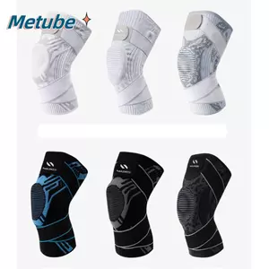 Miếng đệm đầu gối METUBE, Tấm bảo vệ đầu gối bằng Nylon lò xo silicon, Thể thao Trắng Xám Đen Có thể điều chỉnh Huấn luyện M / L
