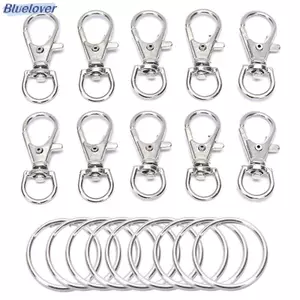 Bluelover 50 Chiếc Kim Loại Xoay Tôm Hùm Kẹp Móc Có Chìa Khóa DIY Trang Sức Thủ Công Mới