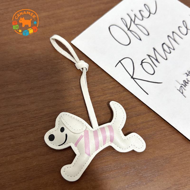 CANAMEK Dachshund Chó Móc Khóa Dễ Thương Mặt Dây Chuyền Chó Con PU Da Chìa Khóa Phụ Kiện Túi Động Vật Quyến Rũ Chìa Khóa Trang Trí CSF