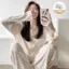 Bộ Đồ Ngủ Ren Lụa Băng Phong Cách Hot Trực Tiếp Quần Dài Tay Nữ Có Đệm Ngực Rộng Rãi Phong Cách Đại Học Mặc Nhà Bộ Đồ Nữ