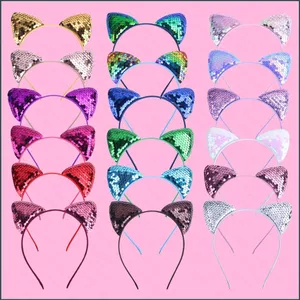 YT4 Sequin Cân Mèo Kitty Dễ Thương Băng Đô Cho Bé Gái Mũ Đội Đầu Phụ Kiện Tóc Đạo Cụ Ảnh Sinh Nhật Trang Trí Tiệc Sống Pháp