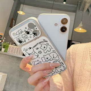 Chó con hàng ngày ỐP đIệN ThoạI Cho IPhone 17/16/PRO Max/15PLUS/14/13/12/11Mạ kim loại kết hợp dán bề mặt da