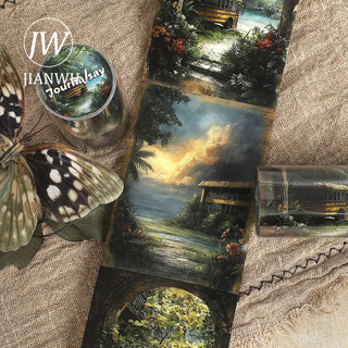 JIANWU 80mm * 209cm Vintage Lakeside Cây Vật liệu phong cảnh Cắt xén Thêu Sò Băng Washi Sáng Tạo DIY Tạp Chí Văn Phòng Phẩm