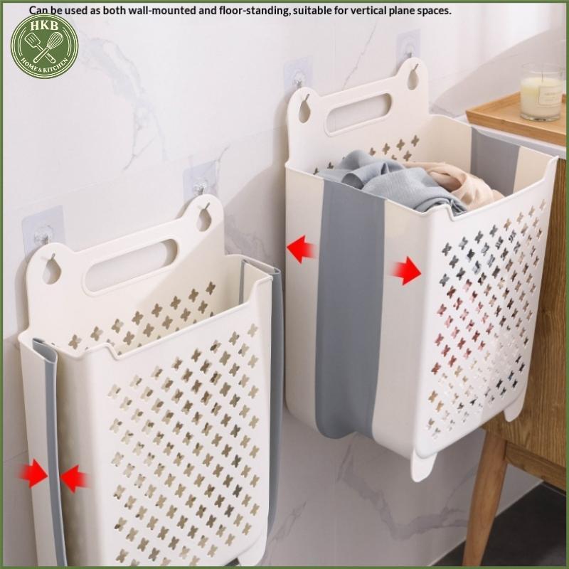 [SH] Giỏ đựng quần áo bẩn treo tường Giỏ đựng đồ gấp dung tích lớn Thiết kế rỗng chịu tải mạnh để thông gió [VN]