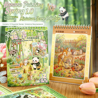 ENWEI 37 Cái [Blooming Meadow Art Series] Nhãn dán phong cảnh Mục vụ Nông nghiệp Hoa anh đào Cây hoa hình hoa anh đào Trang trí tạp chí