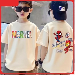 2026 Áo thun  trẻ em tay ngắn cotton thoáng khí in hình Người Nhện Marvel mát mẻ Phù hợp cho trẻ em năm mới