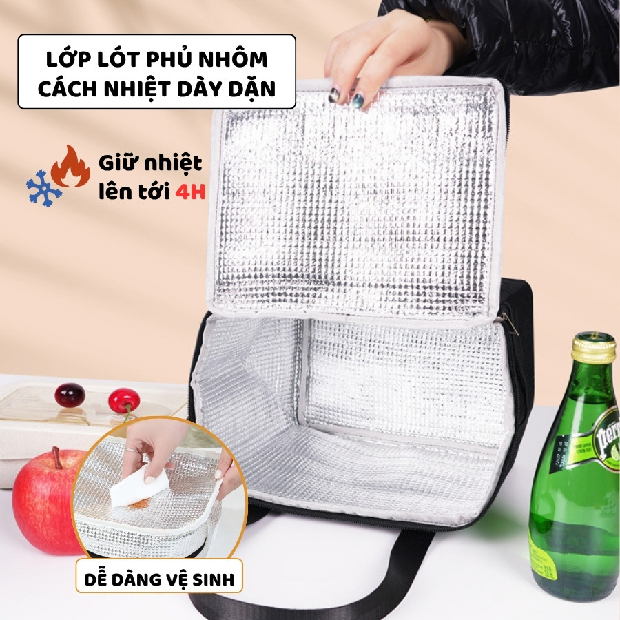 Túi Đựng Hộp Cơm Trưa Văn Phòng ENODA HOME, Túi Vải Chữ Nhật Giữ Nhiệt Tốt Đựng Đồ Ăn TUICOM007