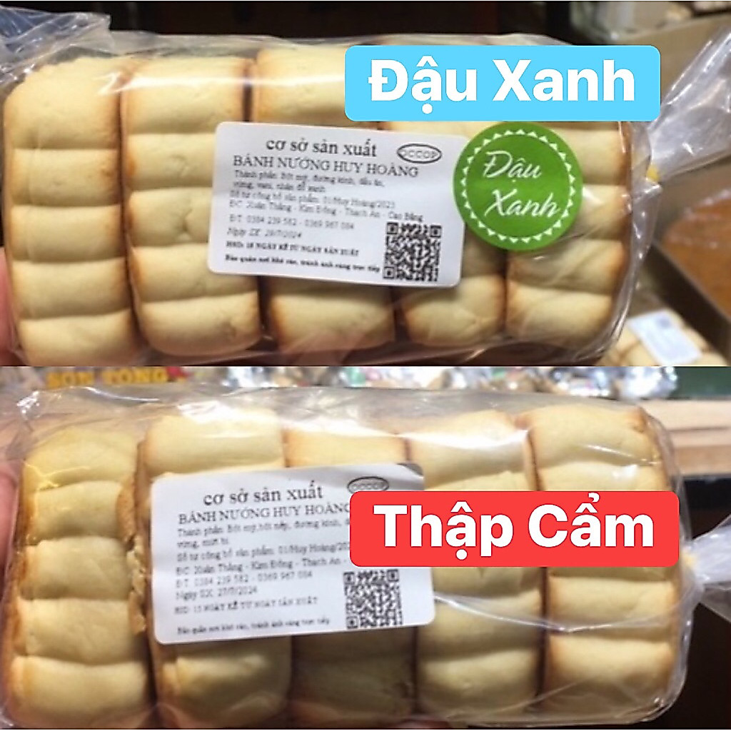 [Bánh Chay] Bánh nướng Huy Hoàng – Cao Bằng 1 túi 5 cái. Nhân đậu xanh và nhân thập cẩm.
