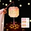 FUHUIOT DIY Craft Kit Lantern, Thiết kế chiếu Đèn lồng lễ hội trung thu sáu mặt, Thiết kế phát sáng thủ công Quà tặng đèn lồng LED giấy cầm tay