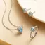 Nhẫn bạc thiết yếu hình tam giác Leroy FANCIME được tạo ra Aquamarine