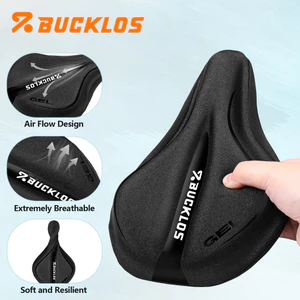 BUCKLOS Vỏ bọc ghế xe đạp mềm Silicone & Memory Foam MTB Xe đạp đường trường Đệm chống trượt Phụ kiện đi xe đạp