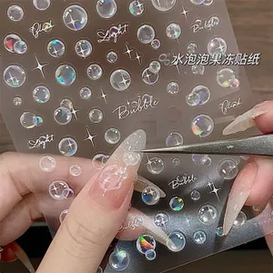 Bong Bóng Nước Làm Móng Miếng Dán Ba Chiều Thạch Bong Bóng Nhỏ Bong Bóng Đề Can Giấc Mơ Phong Cách Đại Dương Móng Tay Trang Trí Miếng Dán