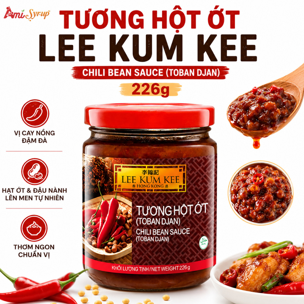 Tương Hột Ớt Lee Kum Kee  Hũ  226g, Chili Bean Sauce Toban Djan, Gia Vị Nấu Ăn Chuẩn Nhà Hàng
